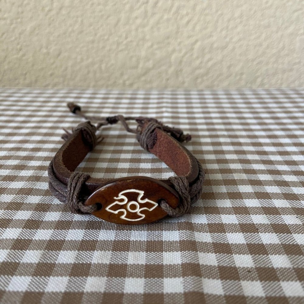 Brown Leather Tribal Rope Bracelets Adjustable Bohemian Boho Wristbands